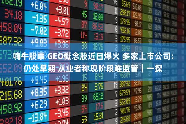 嗨牛股票 GEO概念股近日爆火 多家上市公司：仍处早期 从业者称现阶段难监管｜一探